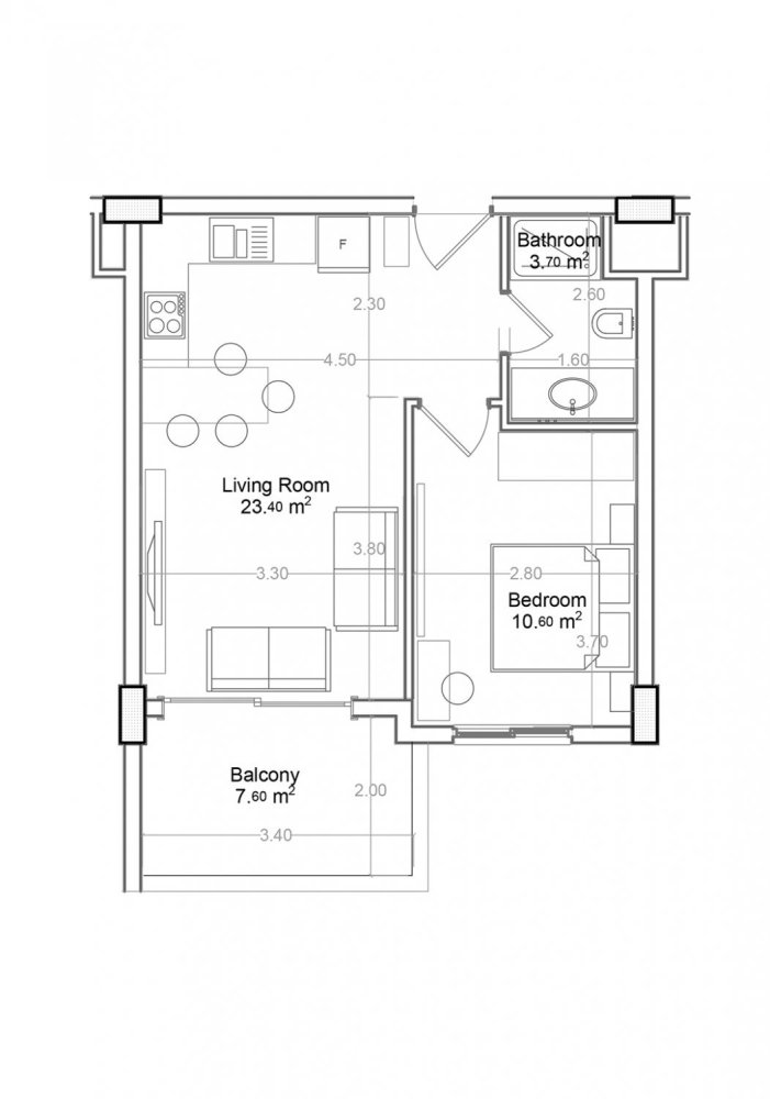 Wohnung 1+1 in Yekta Green Life Gazipasa Residence, Gazipasa, Turkey, Nr. 39560 1