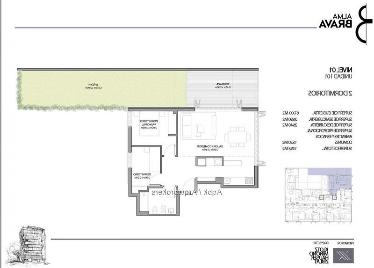 Apartamento T2 em Montevideo, Uruguay N.º 9051