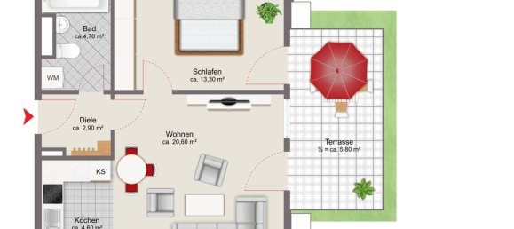 2-Zimmer Wohnung in München, Germany, Nr. 342169 21