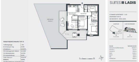 Квартира с 3 комнатами в Зерфаус, Австрия № 56522 11