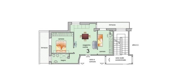 3-salle Appartement à Florence, Italy No. 182004 7