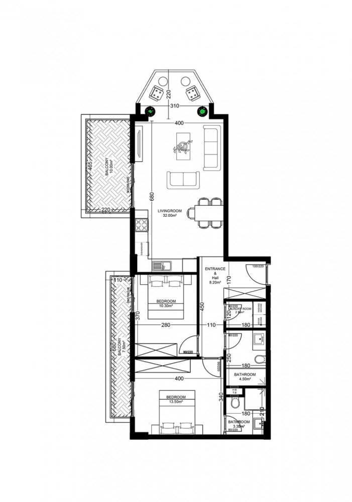 Apartamento de 2+1 en Yekta Golden Valley, Oba, Turkey No. 37754 1