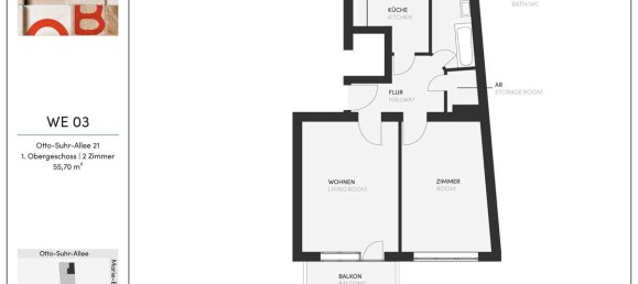 Apartamento de 2 habitaciónes en Charlottenburg, Germany No. 29851 2