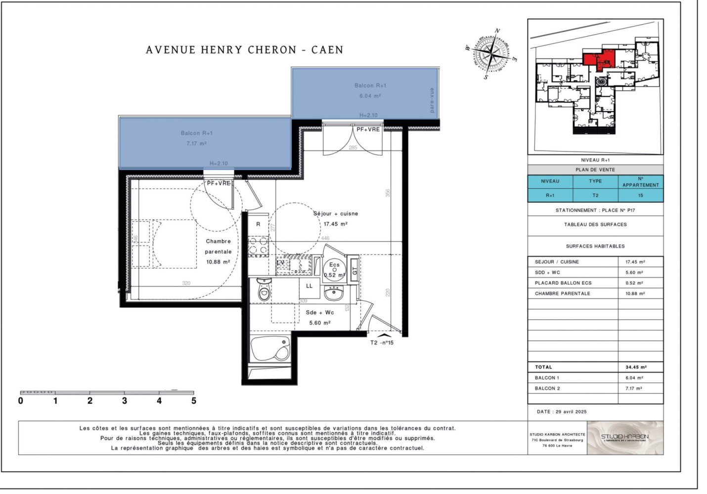 1 Schlafzimmer Wohnung in Caen, France, Nr. 351246