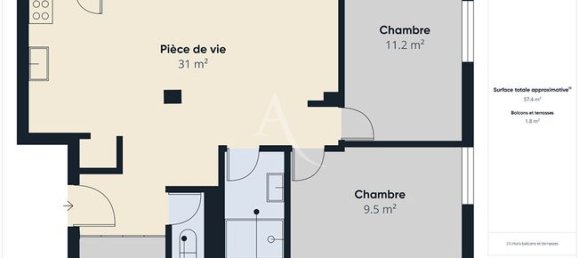 2 Schlafzimmer Wohnung in Noisy-le-Grand, France, Nr. 360064 9