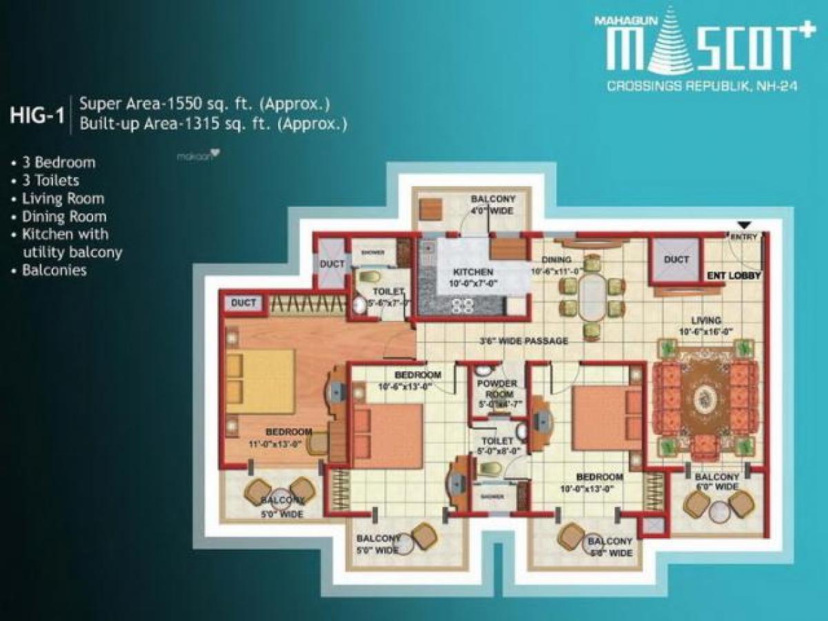 3 bedrooms House in Ghaziabad, India No. 55730