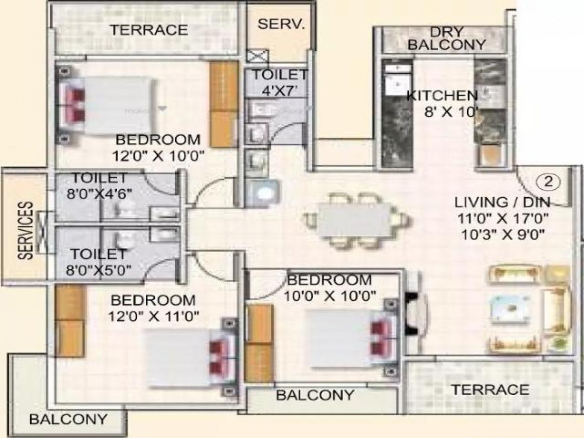 3 bedrooms House in Mumbai, India No. 62571