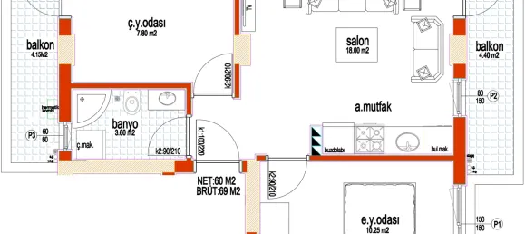 Квартира 2+1 в Мугла, Турция № 32383 5