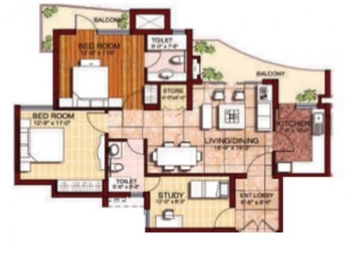 2 bedrooms House in Ghaziabad, India No. 55816