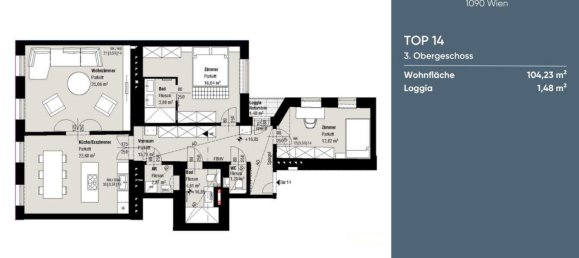 3 rooms Apartment in Alsergrund, Austria No. 150393 6