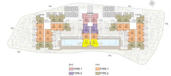 2غرفة شقة في Oba, Turkey رقم 9855 13