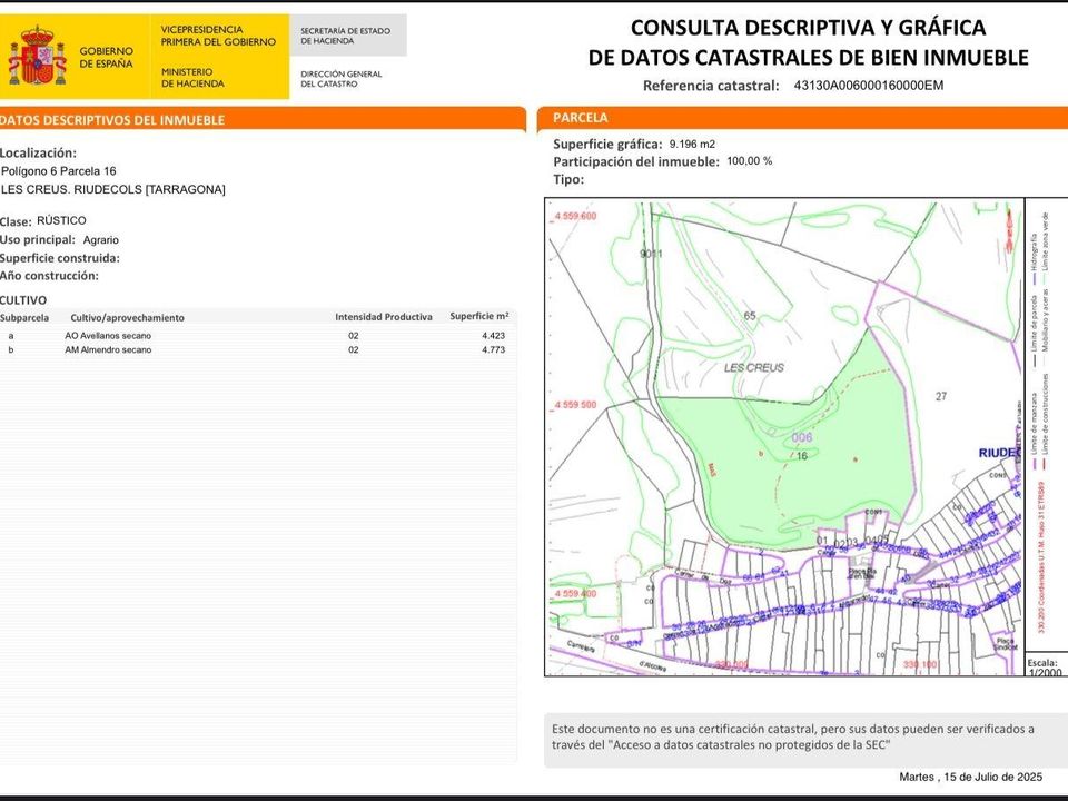 Terreno em Tarragona, Spain 632 m² N.º 176634