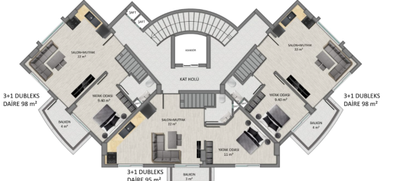 Appartement 1+1 à Demirtas, Turkey No. 31256 11