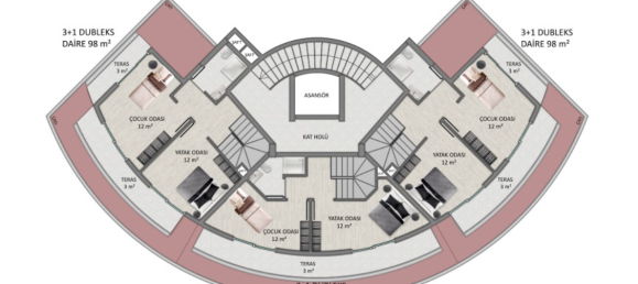 Appartement 1+1 à Demirtas, Turkey No. 31256 12