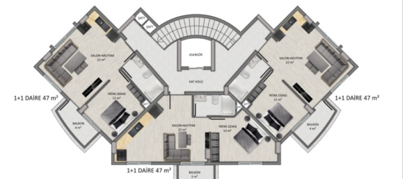 Appartement 1+1 à Demirtas, Turkey No. 31256 10