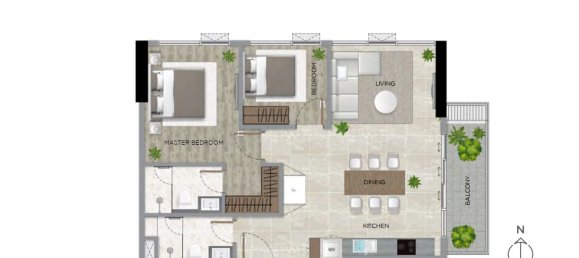 Apartamento com 2 quartos em condomínio em The Filmore Da Nang Hai Chau, Vietnam N.º 20174 10