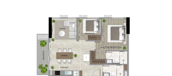 Apartamento com 2 quartos em condomínio em The Filmore Da Nang Hai Chau, Vietnam N.º 20174 14