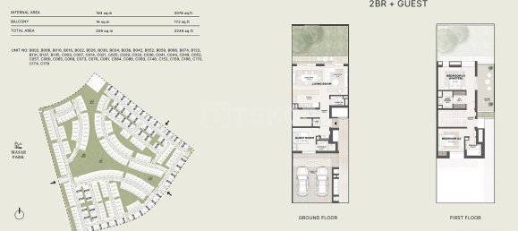 Таунхаус с 2 спальнями в Masdar City, Абу-Даби, ОАЭ № 196164 5