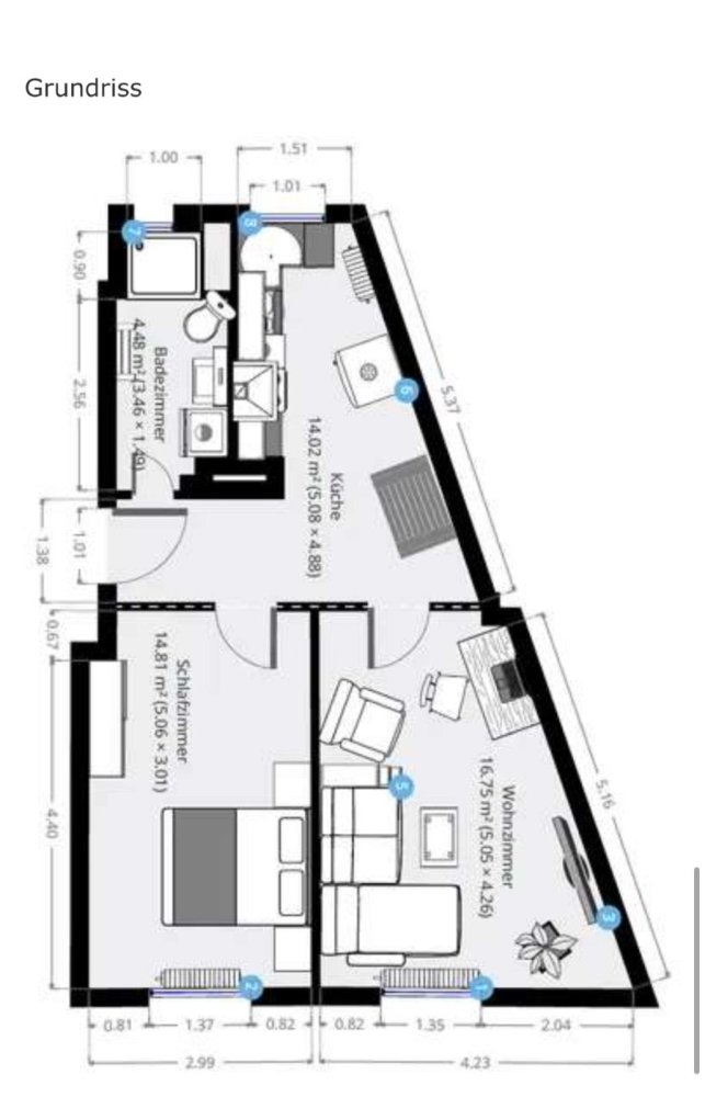 Apartamento de 1 dormitorio en Lower Saxony, Germany No. 242453