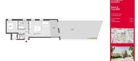 Apartamento de 2 habitaciónes en Dornbirn, Austria No. 8810 4