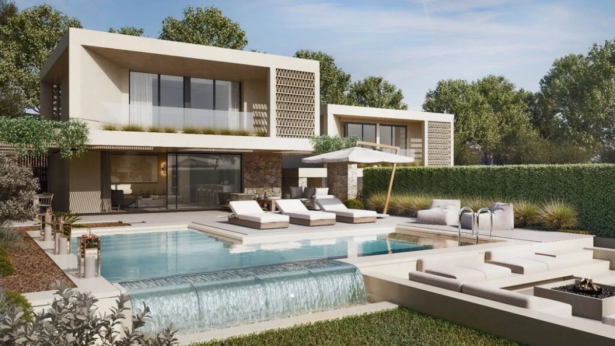 Вилла с 4 спальнями в Халкидики, Греция № 90233