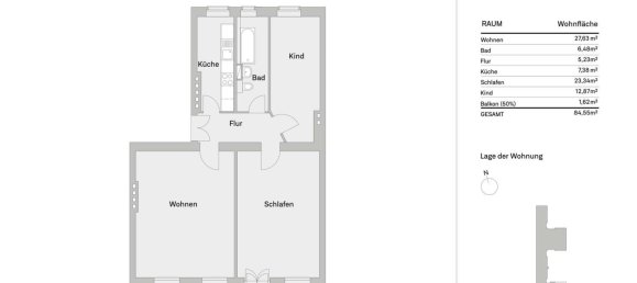 3 rooms Apartment in Friedrichshain, Germany No. 111215 13