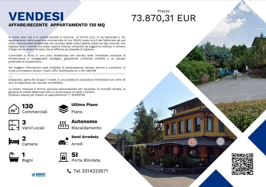 2 Schlafzimmer Wohnung in Calco, Italy, Nr. 64269