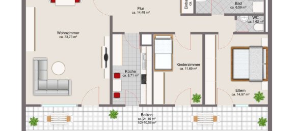 3غرفة شقة في Munich, Germany رقم 267358 13