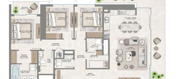 Apartamento de 3 dormitorios en Dubai, UAE No. 27854 10