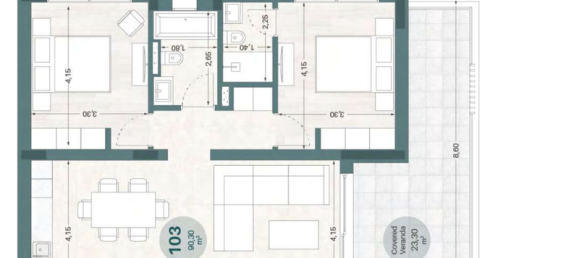 2 bedrooms Penthouse in Agios Athanasios, Cyprus No. 8304 2