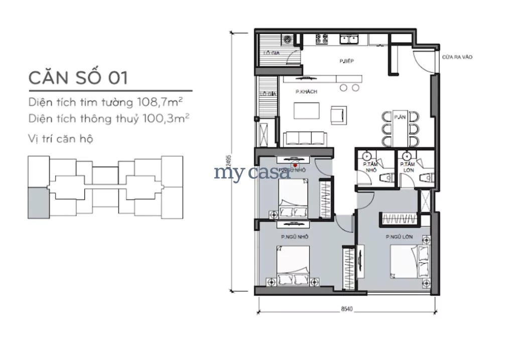 3 Schlafzimmer Wohnung in Ho Chi Minh, Vietnam, Nr. 8208