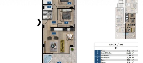 3 rooms Apartment in Kargicak, Turkey No. 10060 29