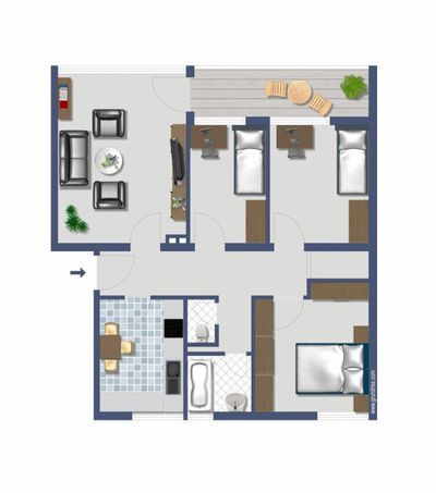 4 rooms Apartment in Bonn, Germany No. 114723