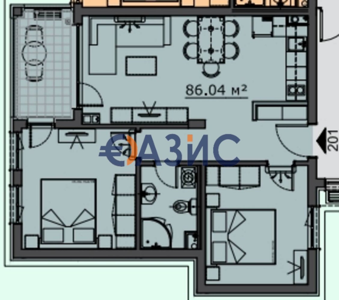 2 bedrooms Apartment in Sveti Vlas, Bulgaria No. 593