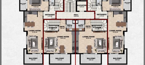 2 rooms Apartment in Cikcilli, Turkey No. 30114 30