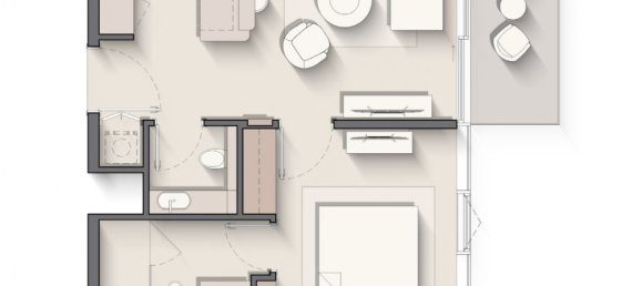 Квартира с 1 спальней в Costa Mare, Дубай, ОАЭ № 65231 2