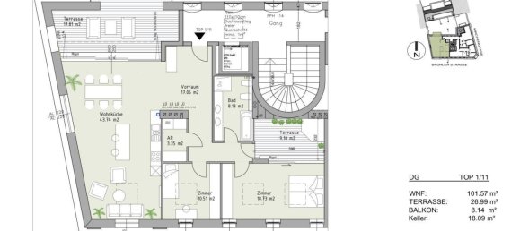 Apartamento de 3 divisões em Modling, Austria N.º 108061 21