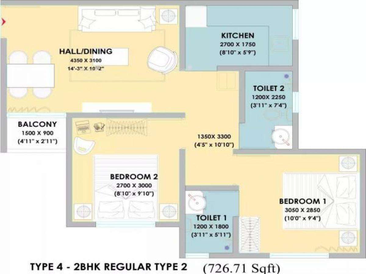 2 bedrooms House in Bangalore, India No. 44532