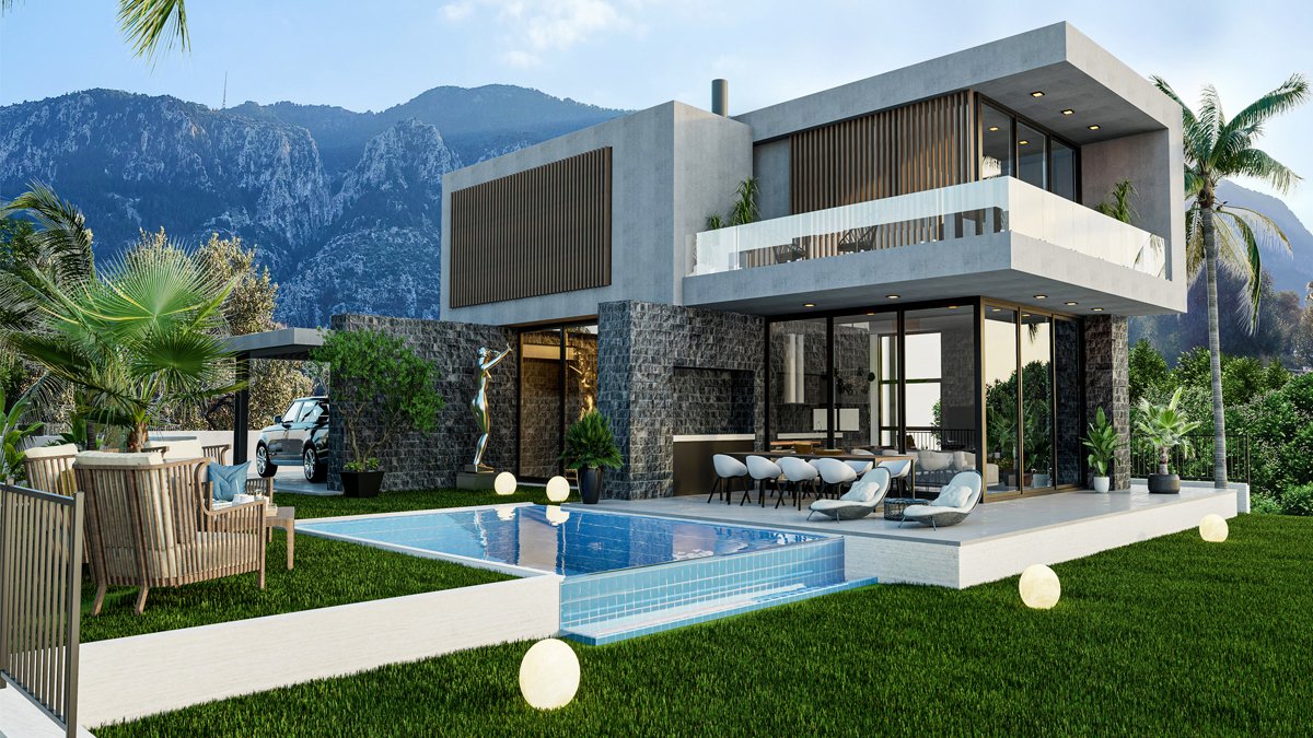 Вилла с 4 спальнями в Лапта, Северный Кипр № 14893