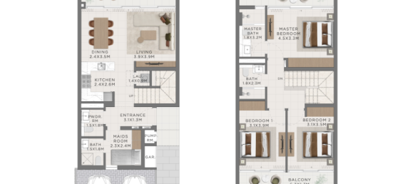 Villa à The Valley, UAE 199m² No. 121229 7