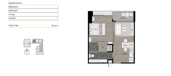 2 rooms Apartment for sale in Pattaya, Chonburi, Eastern Thailand, Thailand № 75031 6