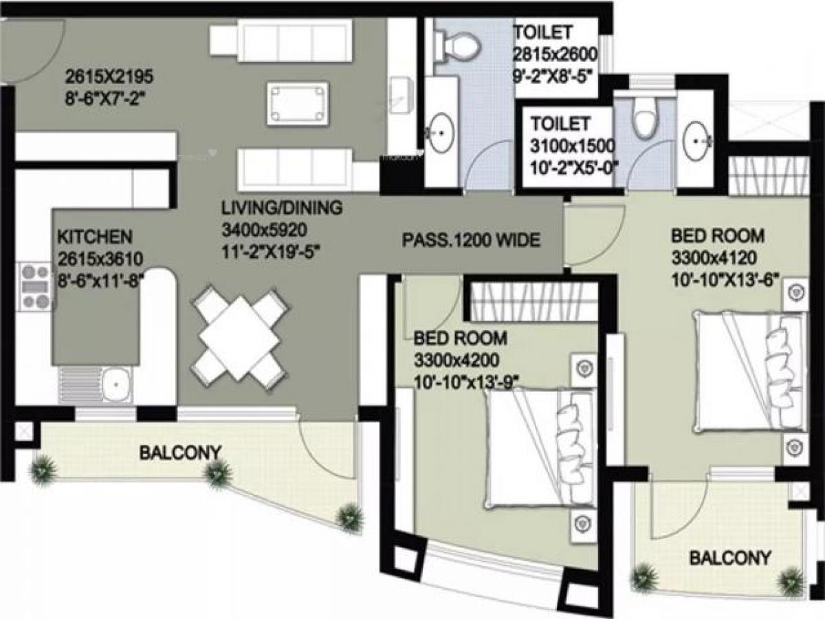 2 bedrooms House in Gurgaon, India No. 44757