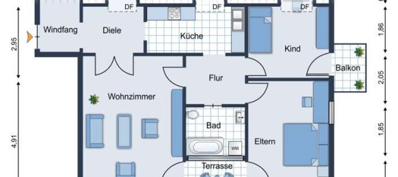 Квартира с 2 спальнями в Фюрт, Германия № 267692 2