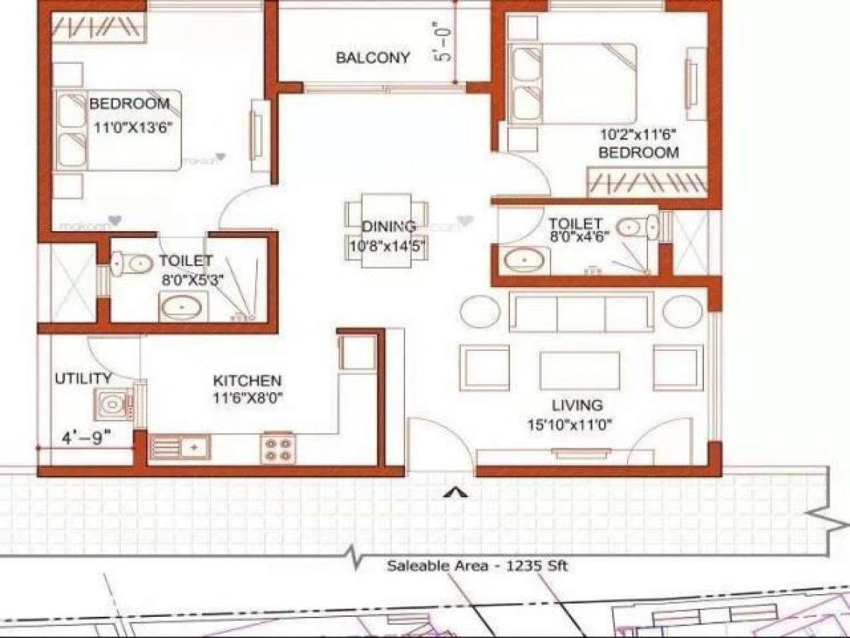 2 bedrooms House in Hyderabad, India No. 43348