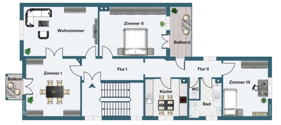 Квартира с 2 спальнями в Франкфурт на Майне, Германия № 105294 18