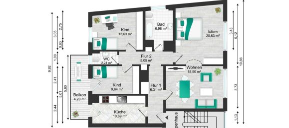 Apartamento T3 em Freiburg im Breisgau, Germany N.º 84586 11