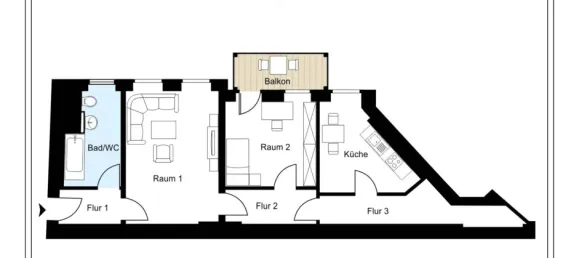 Квартира с 2 комнатами в Фридрихсхайн, Германия № 48563 42