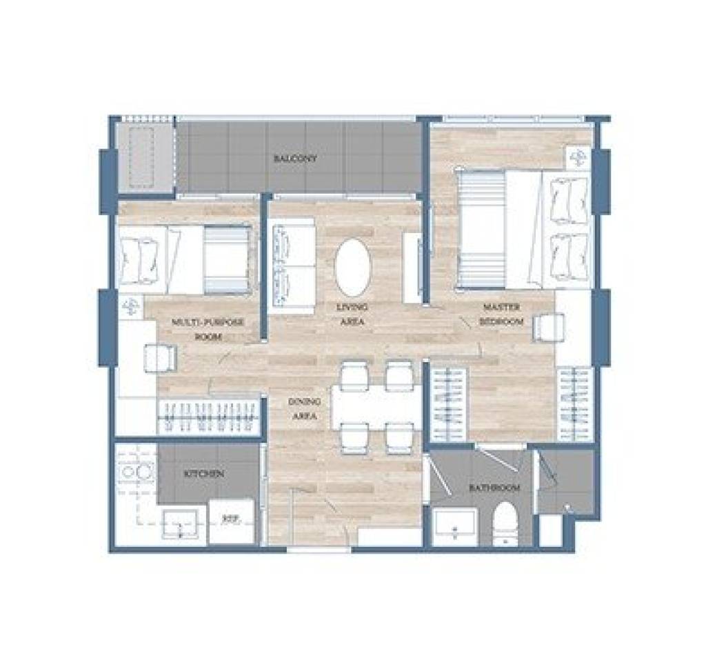 Apartamento com 2 quartos em condomínio em Chiang Mai, Thailand N.º 19648