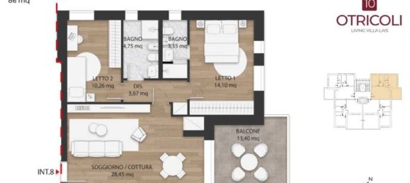 3 rooms Apartment in Rome, Italy No. 10087 20