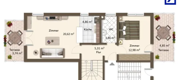 Дуплекс с 3 спальнями в Харбург, Германия № 55201 6